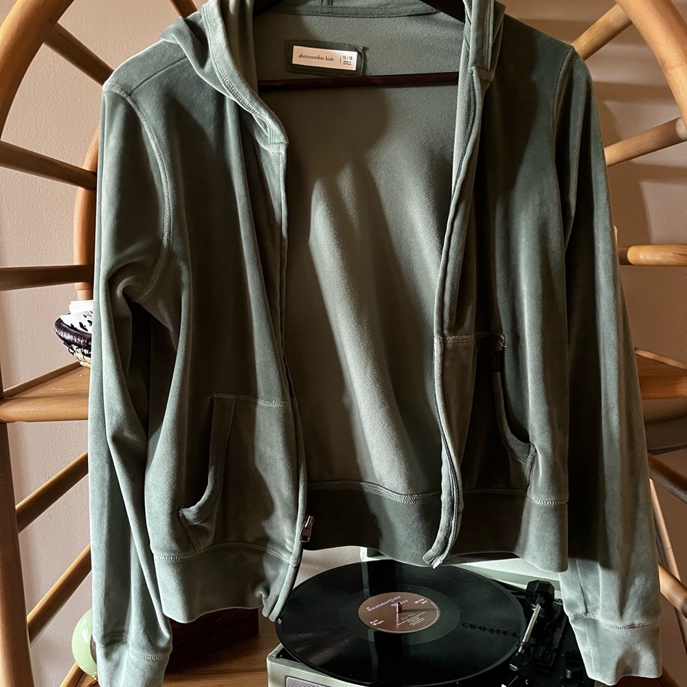 Women's Green Zip-Up Hoodie